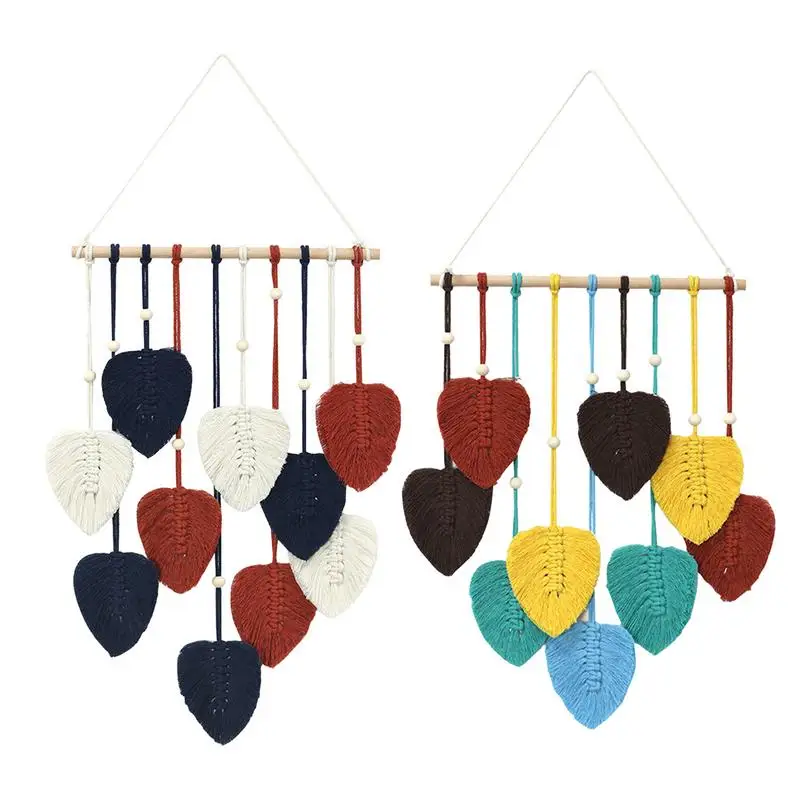 Macrame Wall Leaf Nordiic Style Colorful Leaf Woven Tapestry Modern Home Decoration Wall Hanging Handmade Woven Boho Leaves
Macrame Wall Leaf Nordiic Style Colorful Leaf Woven Tapestry Modern Home Decoration Wall Hanging Handmade Woven Boho Leaves