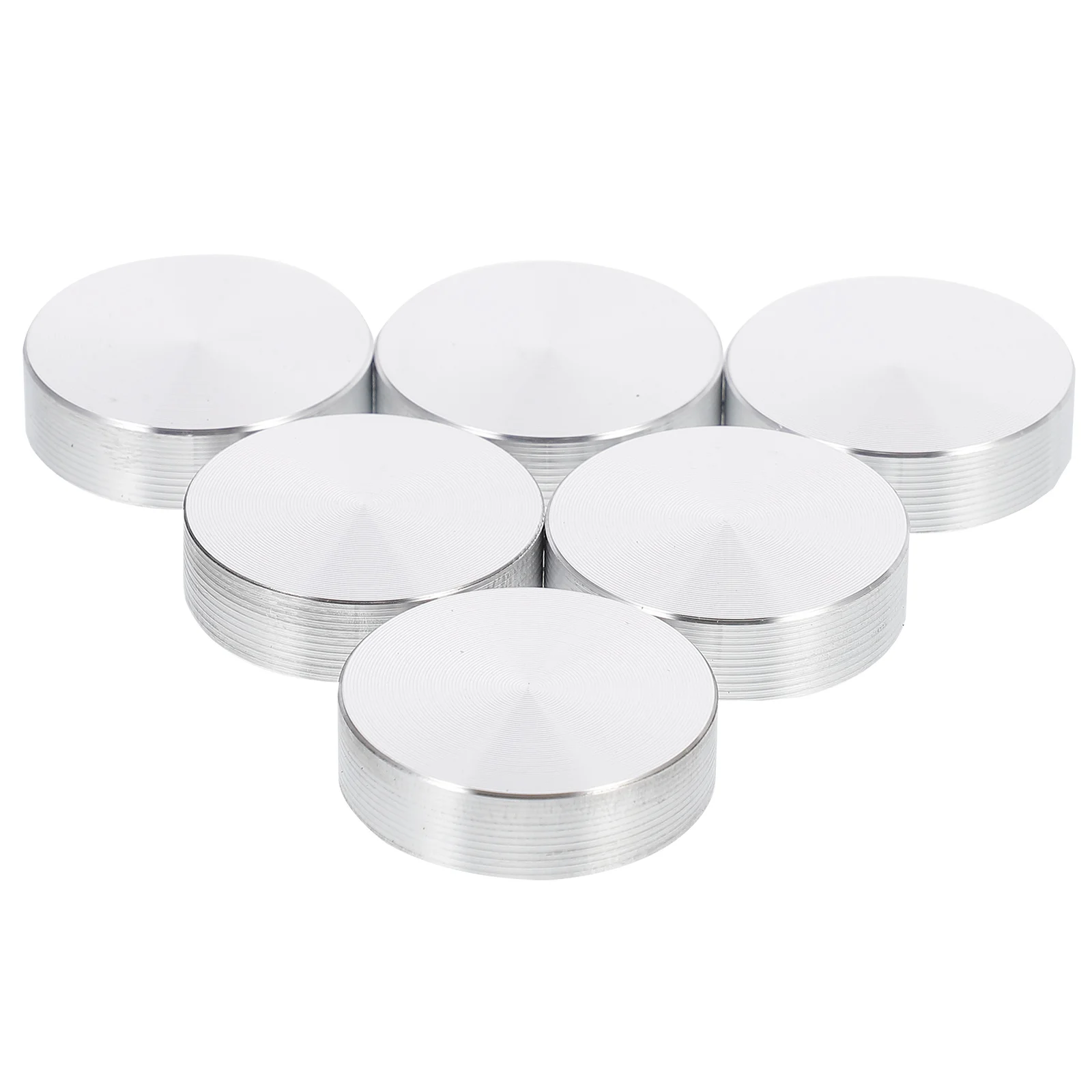6 Pcs Solid Aluminum Cake Bumpers Alloy Disc Adapter Thick Circle Glass Tops Round Table Silver Discs
6 Pcs Solid Aluminum Cake Bumpers Alloy Disc Adapter Thick Circle Glass Tops Round Table Silver Discs