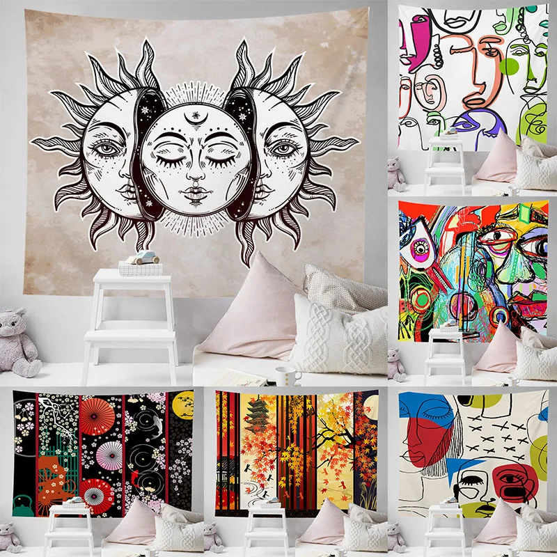 Bohemian Style Tapestry Wall Decoration Living Room Black And White Sun God Home Decoration Hanging Background Cloth
Bohemian Style Tapestry Wall Decoration Living Room Black And White Sun God Home Decoration Hanging Background Cloth