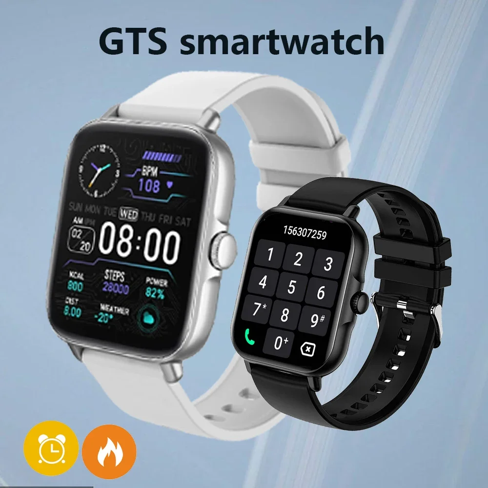

Men Smart Watch Women Pro 1.73 Inch Screen Sports Fitness Watches Bluetooth Call Digital GTS Smartwatch Wristwatch Gift Ladies