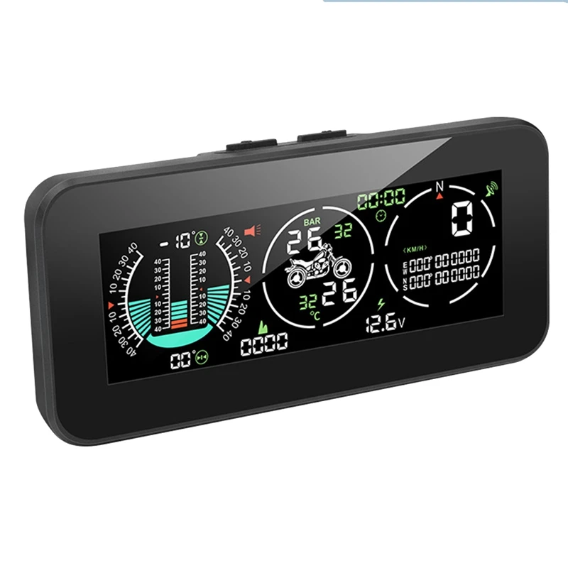 

1Set F3 Motorcycle 3 In 1 Tire Pressure Monitor GPS Speedometer Vehicle Speed Tachometer Slope Meter ABS+PC
