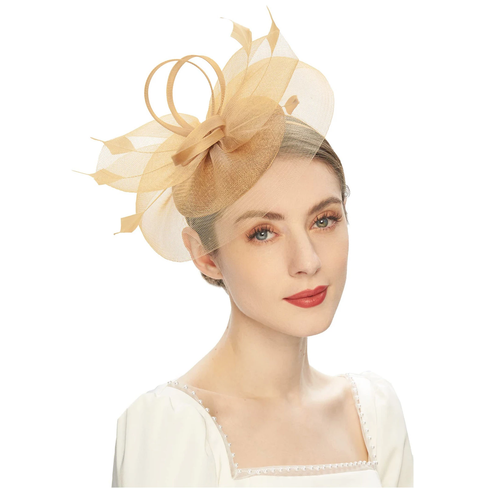 

Women High Tea Hats Fascinators Easily Wear Retro Style Mesh Headband for British Themed Tea Party Wear