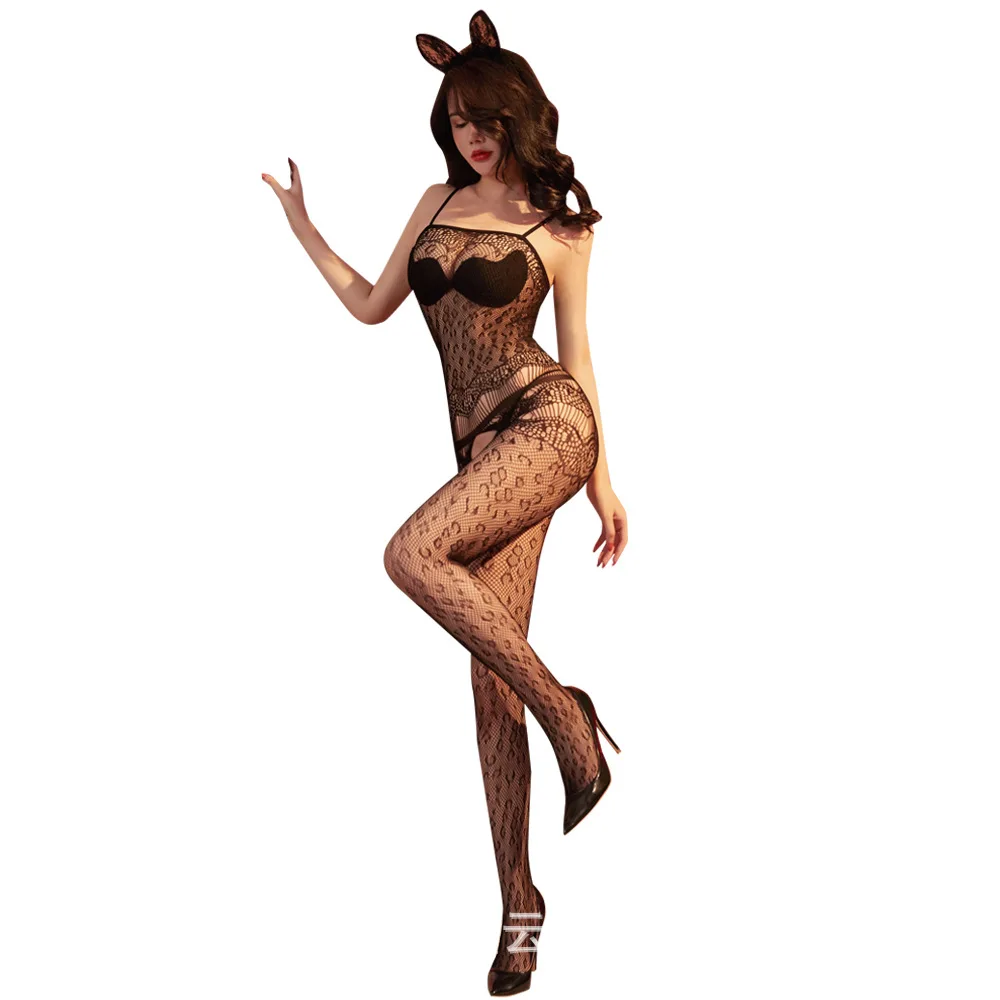 Новый сексуальный жаккардовый комбинированный комбинезон, нижнее белье, пижама с вырезами, соблазнительная Пижама