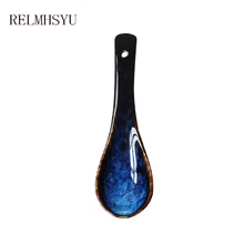 RELMHSYU Japanese Style Deep Blue Kiln Change Rice Soup Spoon Underglaze Dessert Dinner Spoon Restaurant Tableware 
RELMHSYU Japanese Style Deep Blue Kiln Change Rice Soup Spoon Underglaze Dessert Dinner Spoon Restaurant Tableware