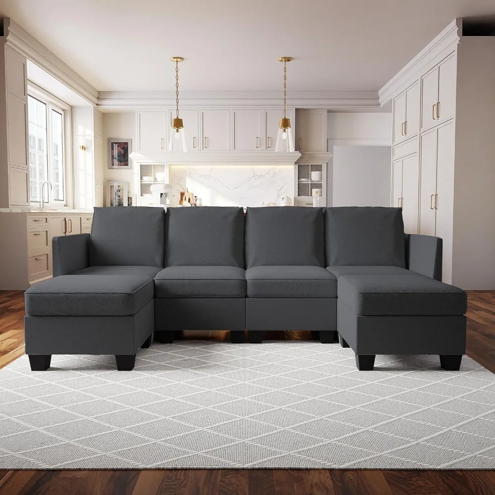 Modern Chenille Fabric U-Shaped 6 Seat Sectional Sleeper Couch with Reversible Chaise Modular Sofa with Storage,Large, Dark Grey
Modern Chenille Fabric U-Shaped 6 Seat Sectional Sleeper Couch with Reversible Chaise Modular Sofa with Storage,Large, Dark Grey