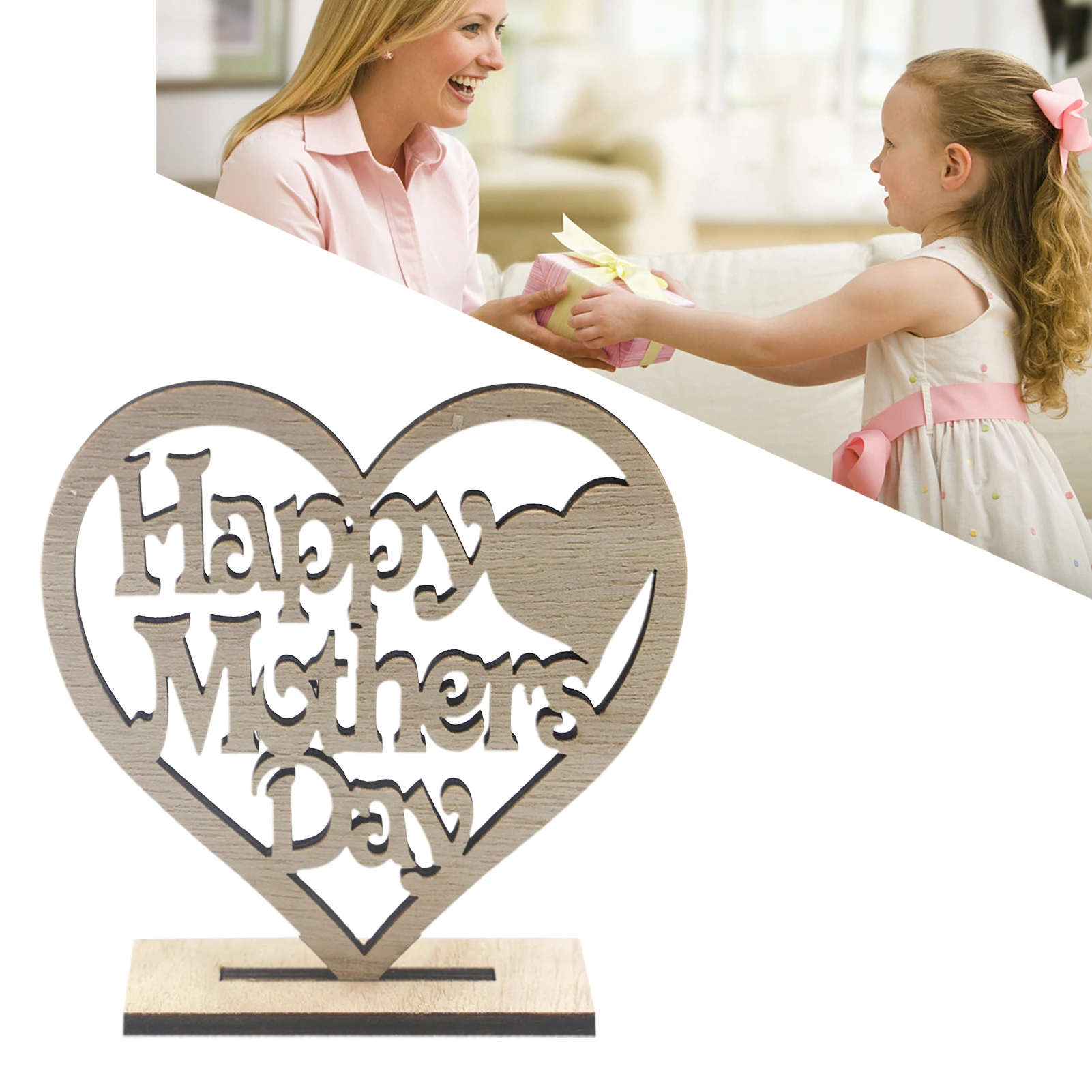Happy Mother's Day Ornament Wooden Heart Decorative Craft Mother's Day Gift For Mother Or Grandmother Hollow Heart Shape Design
Happy Mother's Day Ornament Wooden Heart Decorative Craft Mother's Day Gift For Mother Or Grandmother Hollow Heart Shape Design