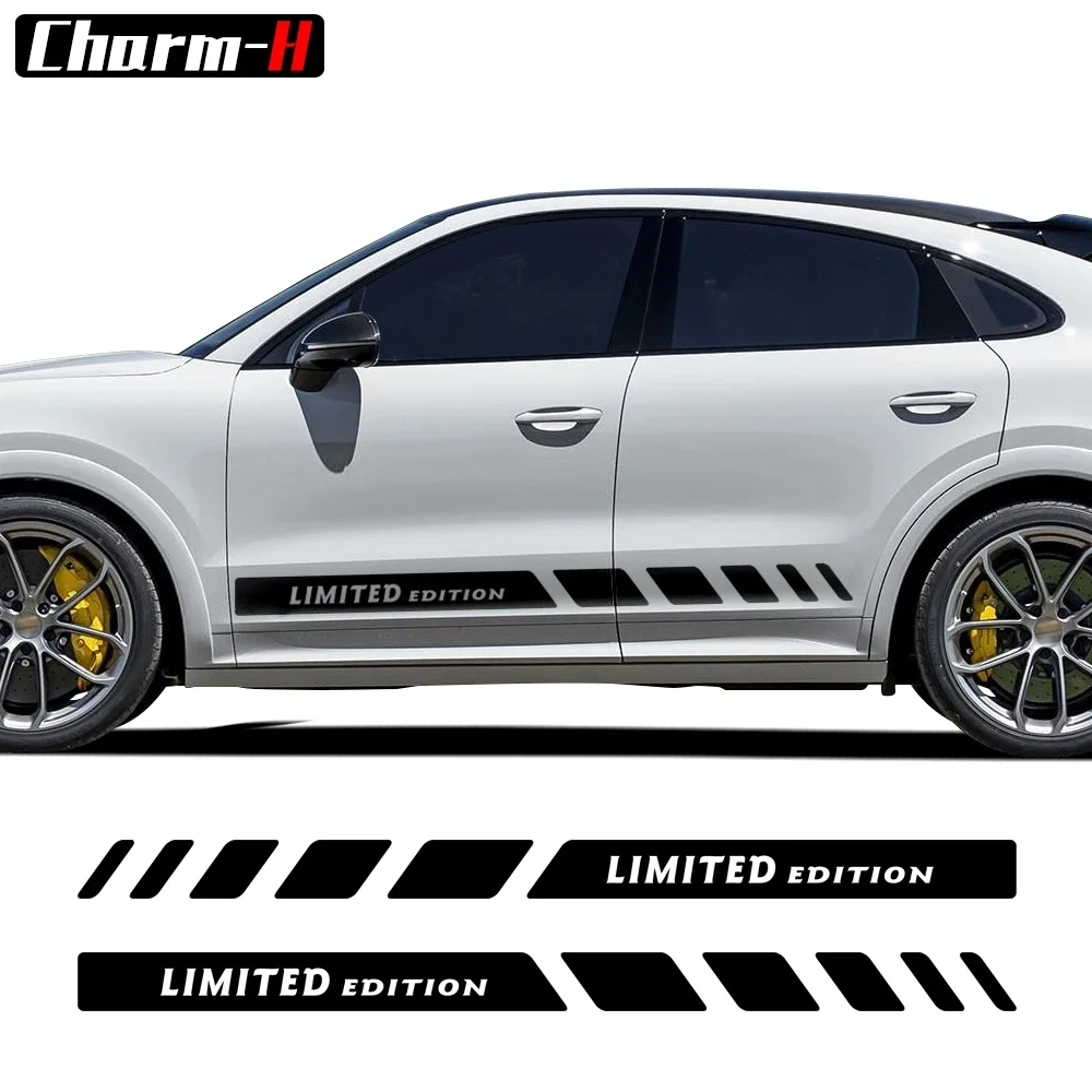 

2pcs For Porsche Cayenne E3 E2 Turbo S LIMITED EDITION Car Side Skirt Rocker Panel Racing Stripe Body Decal Sticker Accessories