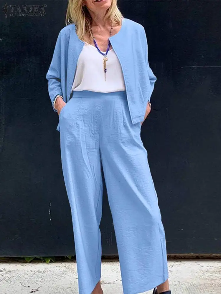 ZANZEA Casual Loose Solid Urban Sets Women 2PCS Matching Sets Fashion O-neck Cardigan Suit Holiday Wide Leg Long Pant Tracksuit
ZANZEA Casual Loose Solid Urban Sets Women 2PCS Matching Sets Fashion O-neck Cardigan Suit Holiday Wide Leg Long Pant Tracksuit