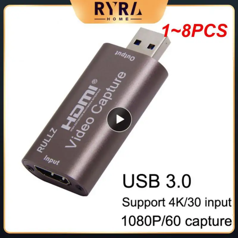 

1 ~ 8 шт. HDMI-совместимая карта видеозахвата USB 3.0 записывающее устройство для/3 игровых ТВ-приставок, телефона, видеокамеры, записи в реальном времени