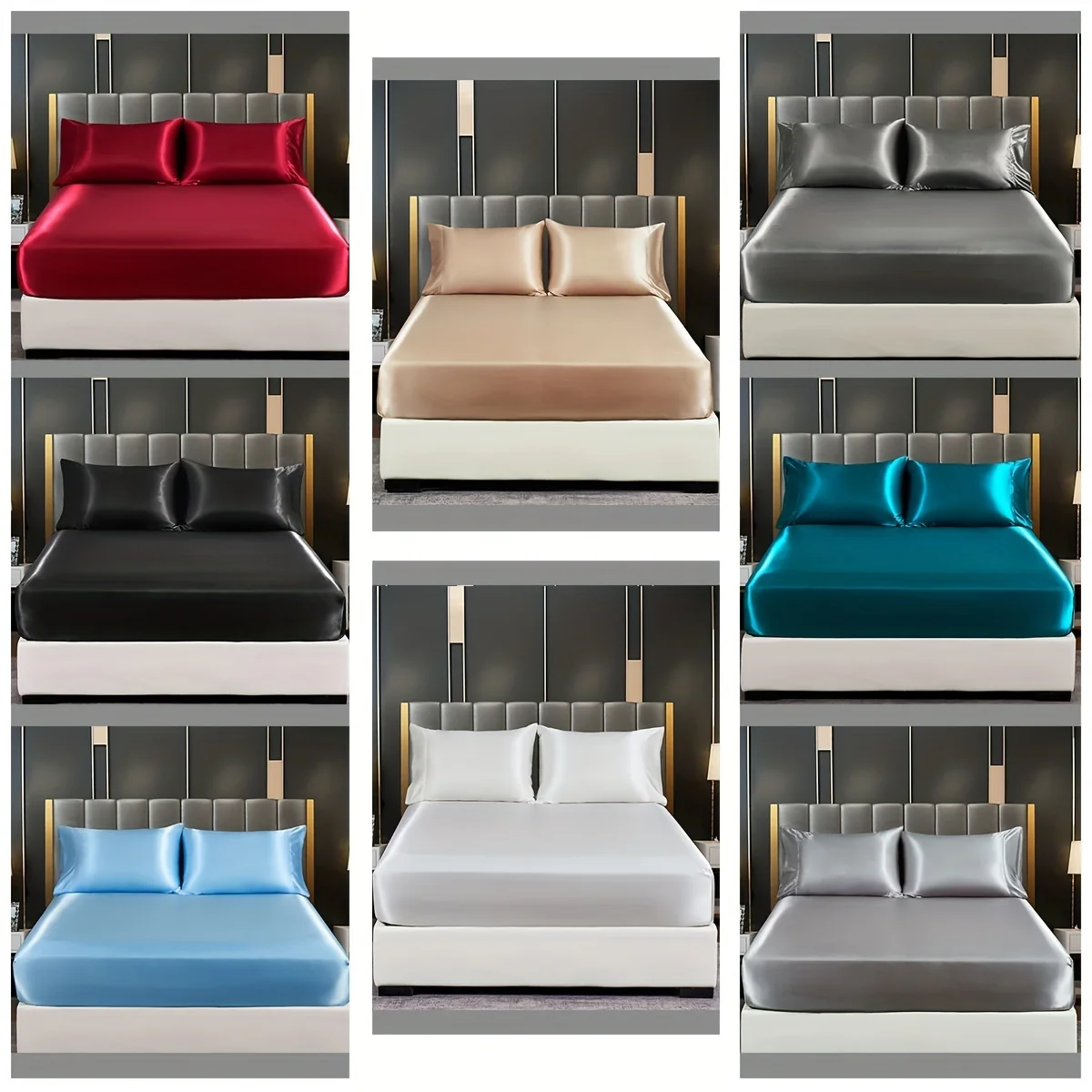 1pc Satin Solid Color Fitted Sheet, Soft Silky Bedding For Bedroom & Guest Room, Without Pillowcase
1pc Satin Solid Color Fitted Sheet, Soft Silky Bedding For Bedroom & Guest Room, Without Pillowcase