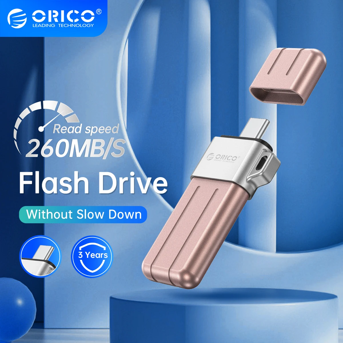 

ORICO 256GB USB 3.2 Pen Drive 260MB/S Aluminum USB Flash Drive 128GB 64GB 32GB Colorful Pendrive for Type-C Android Micro/PC