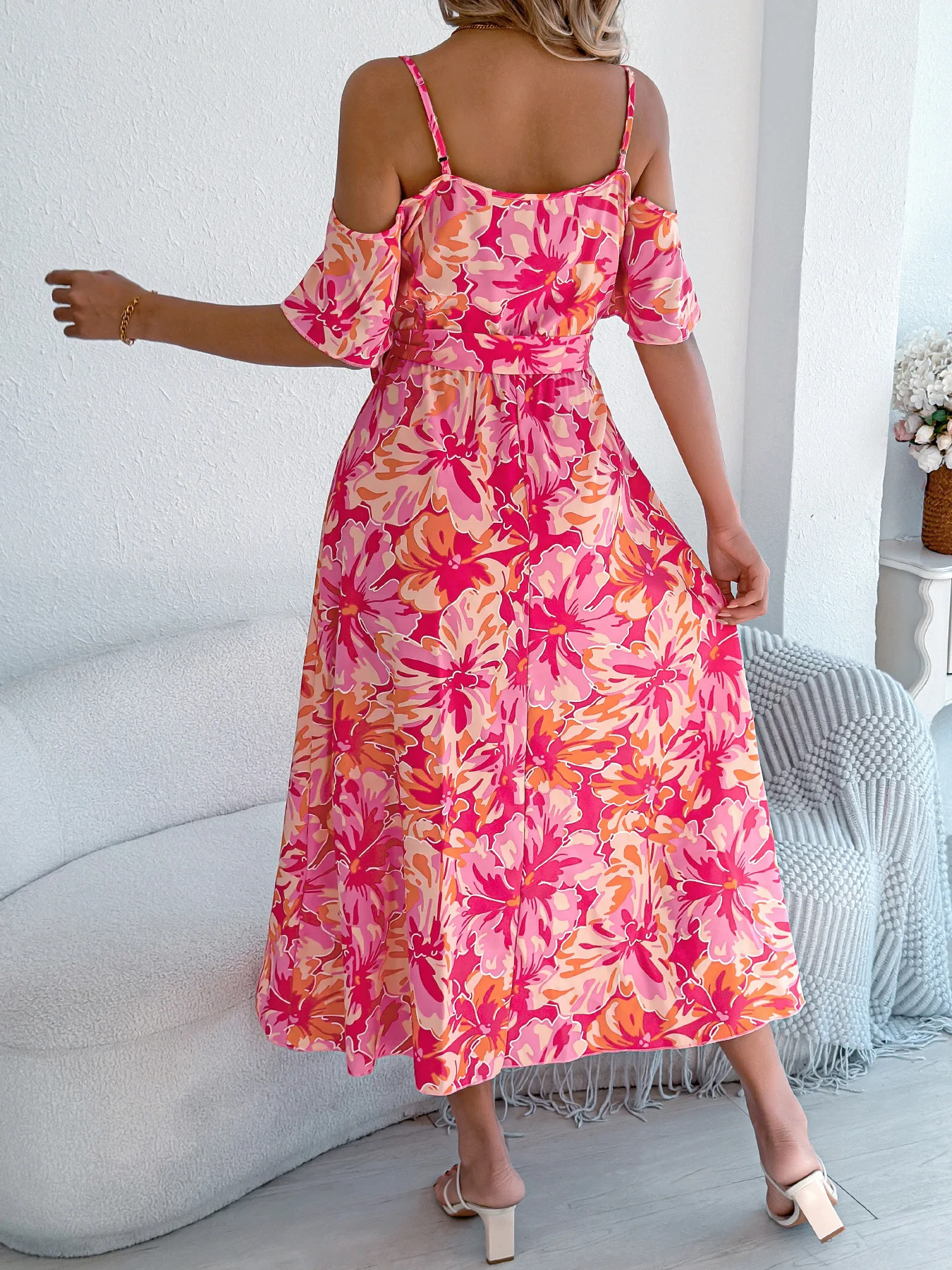 VigoCasey 2025 Summer Sexy Print Long Dress Women Off Shoulder Short Sleeve Clud Dress Lady Casual Cross V Neck Tight Dresses 35 S76980a69736a40eaa15d015b96ae3510O