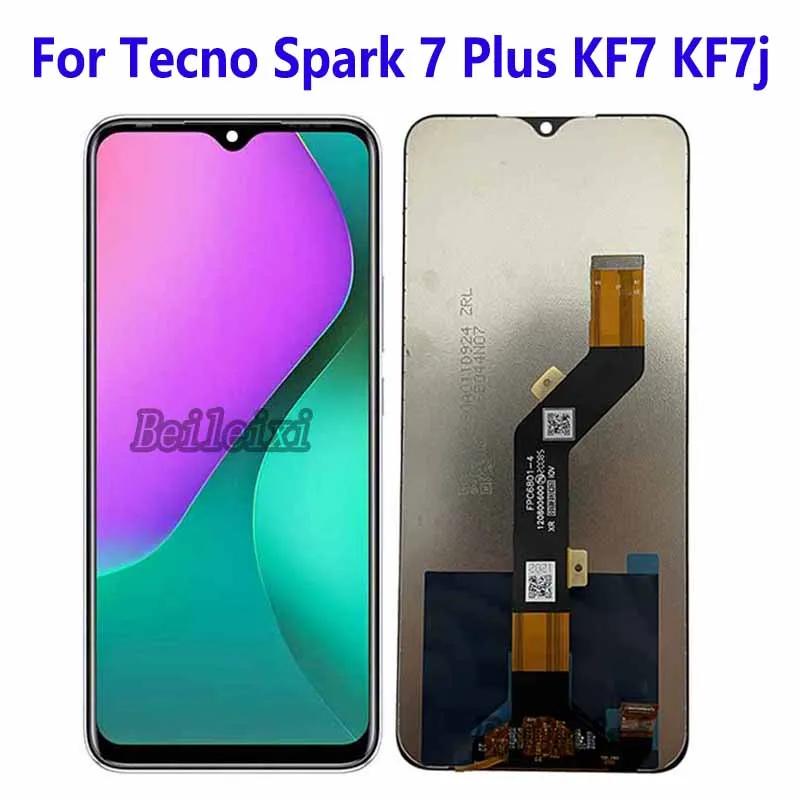 

For Tecno Spark 7 Plus KF7 KF7j LCD Display Touch Screen Digitizer Assembly For Tecno Spark 7 P Replacement Accessory