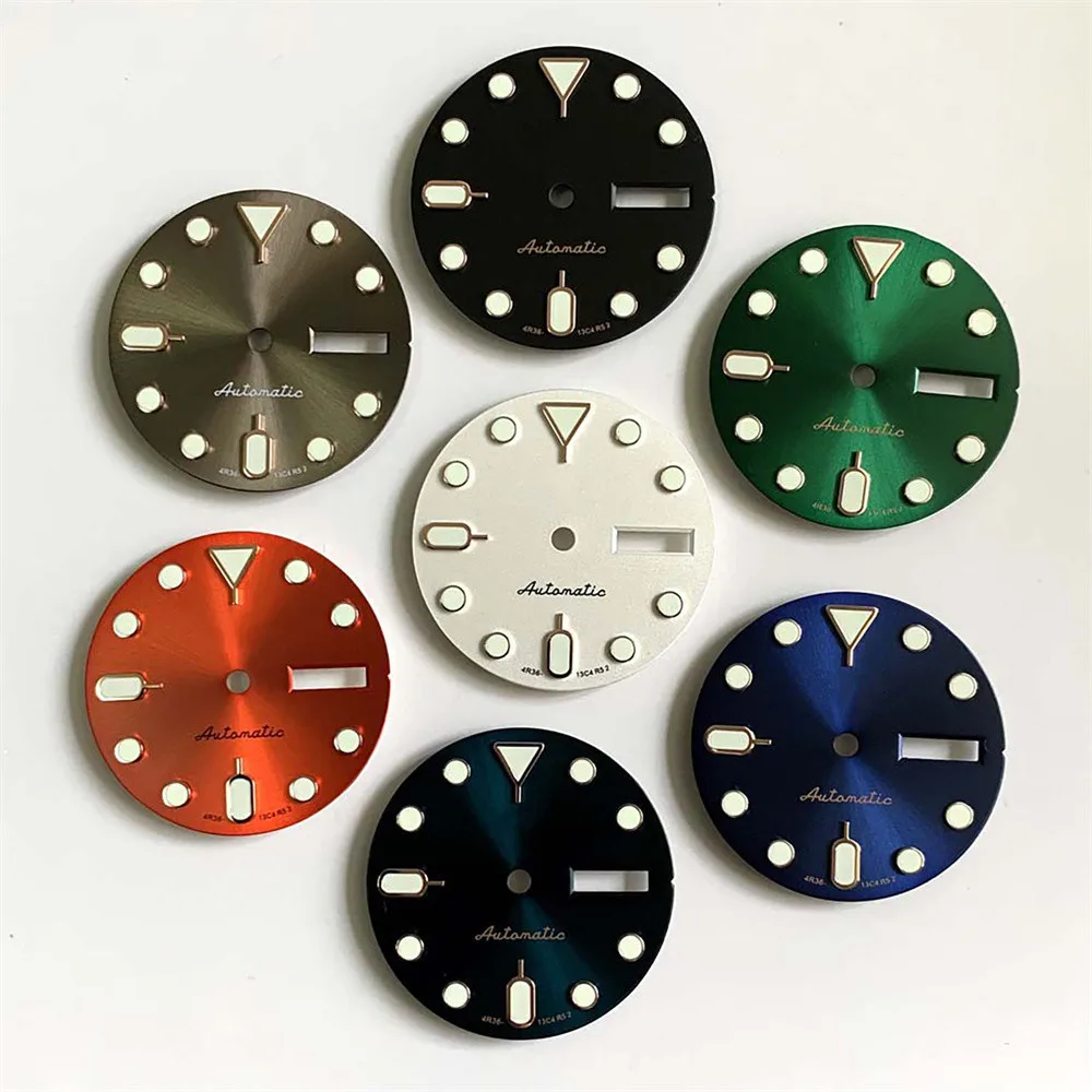 New 28.5mm Watch Dial Green Luminous NH35 Dial Fits For NH35 NH36 Movement Double Calendar Watch Faces Replacement Accessories
New 28.5mm Watch Dial Green Luminous NH35 Dial Fits For NH35 NH36 Movement Double Calendar Watch Faces Replacement Accessories