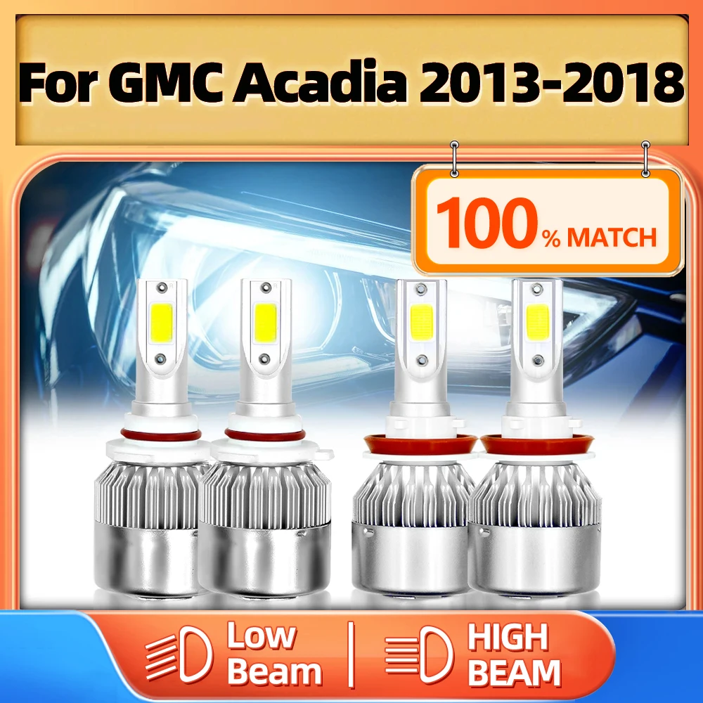

40000LM LED Lamps 9012 H11 Car Headlight Canbus LED Headlamp Bulb 12V 6000K White For GMC Acadia 2013 2014 2015 2016 2017 2018