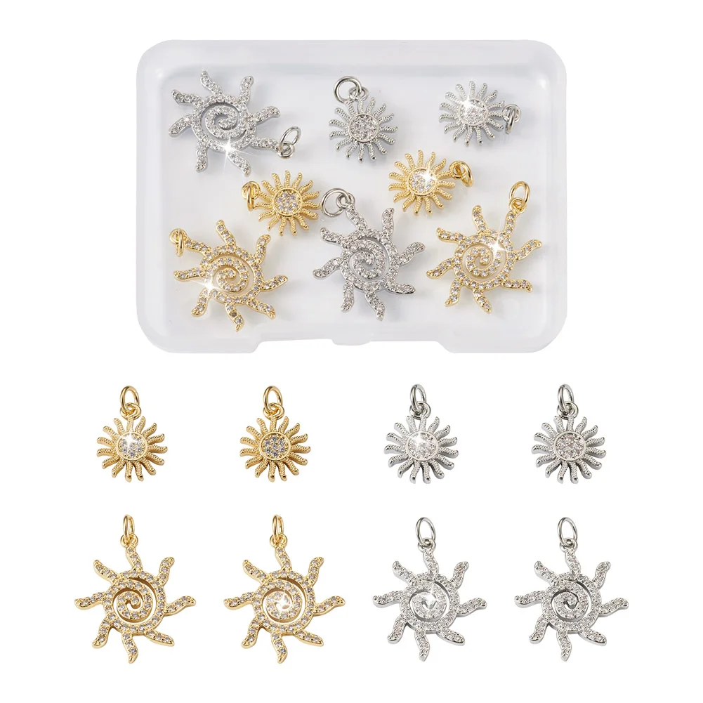 8Pcs Brass Cubic Zirconia Pendants Sun Charms For Women Jewelry Making Necklace Earring Bracelet Findings Crafts Accessories
8Pcs Brass Cubic Zirconia Pendants Sun Charms For Women Jewelry Making Necklace Earring Bracelet Findings Crafts Accessories