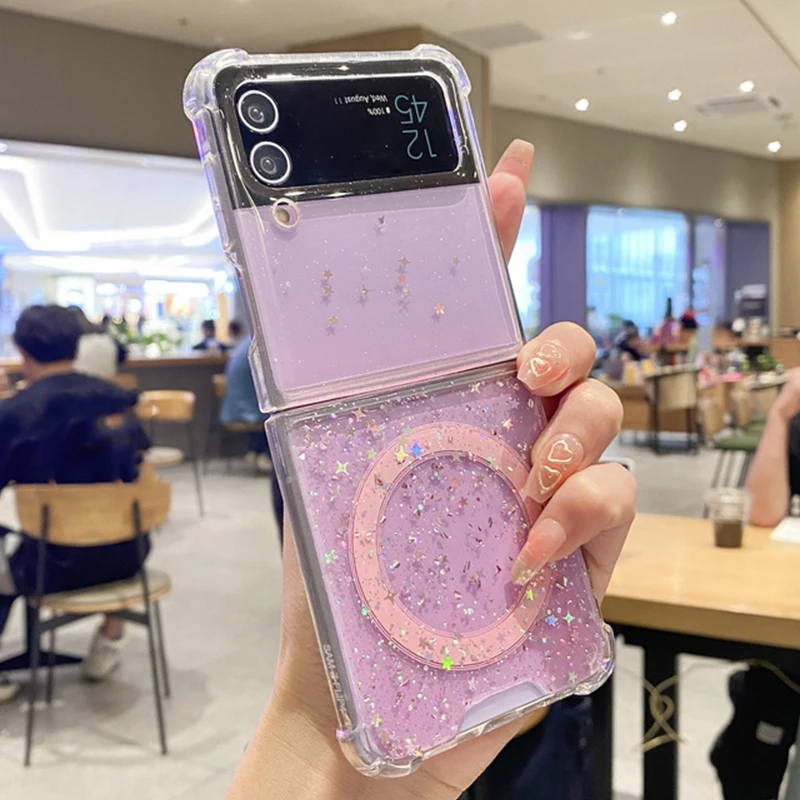 For Magsafe TPU Gradient Glitter Clear Case For Samsung Galaxy Z Flip4 Z Flip3 Fold Soft Silicone Magnet Wireless Charge Cover
For Magsafe TPU Gradient Glitter Clear Case For Samsung Galaxy Z Flip4 Z Flip3 Fold Soft Silicone Magnet Wireless Charge Cover