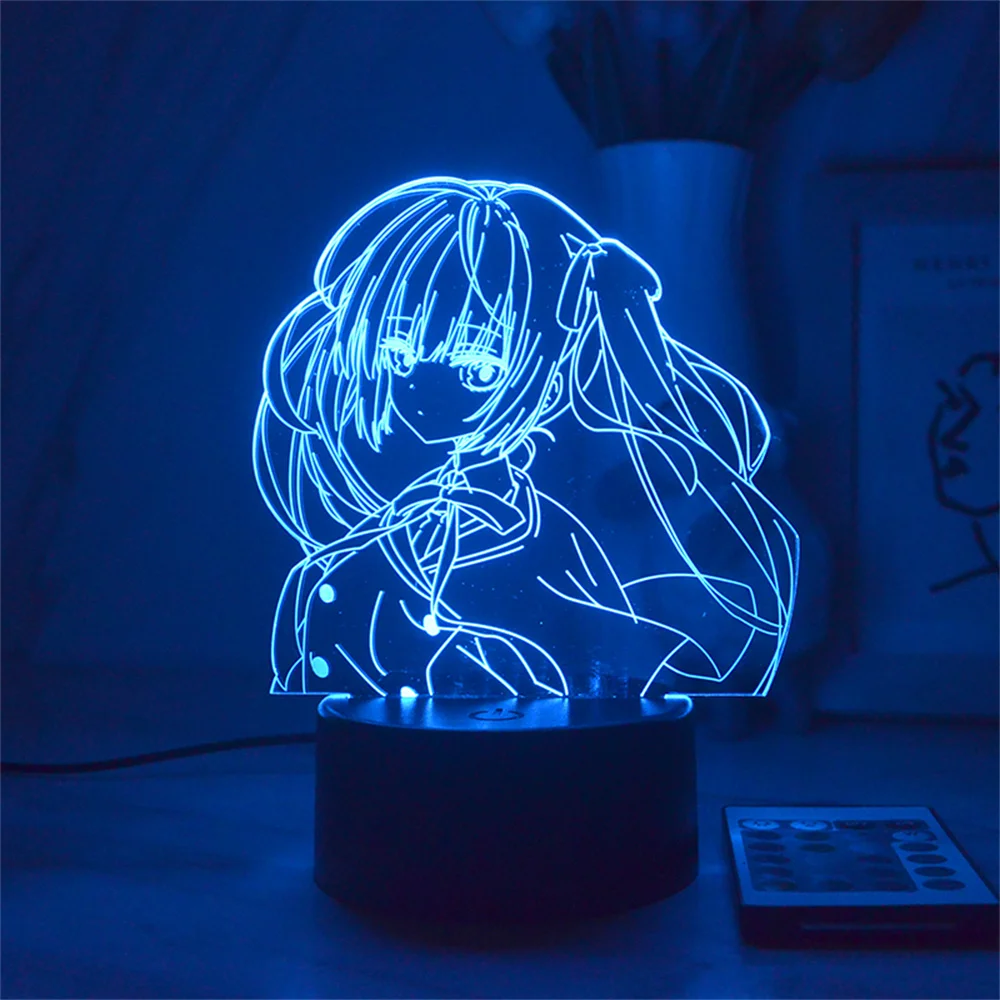 

3D Illusion Night Light Anime Girls Lamp Led Acrylic Panel Lights For Bedroom Decor Table Nightlight 7/16 Colors Change Gifts