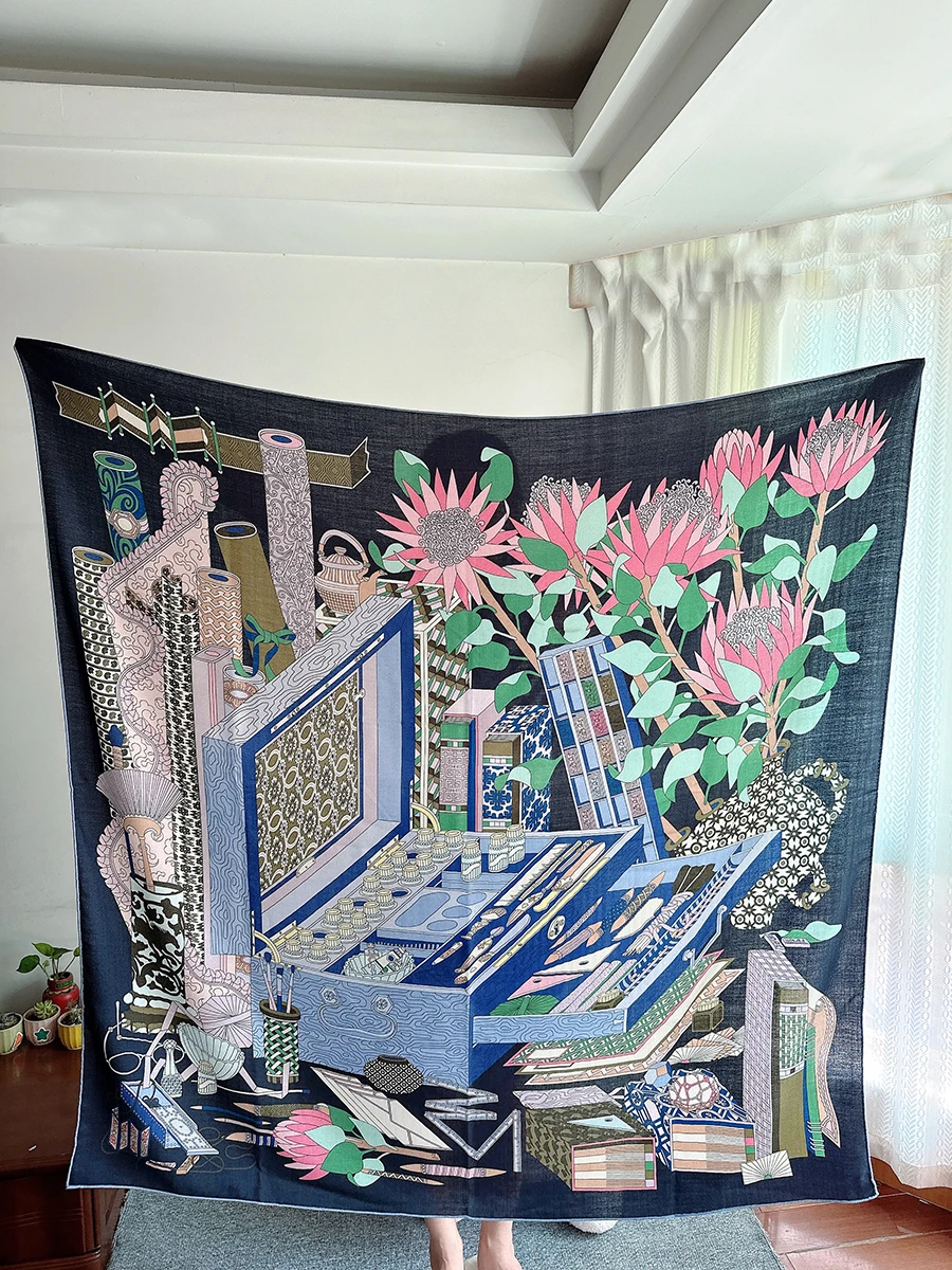 Luxury Scarf Women 70% Cashmere 30% Silk Winter Warm Wraps 140cm Printed Hijab Fashion Shawl Hand-rolled Brand H Scarves
Luxury Scarf Women 70% Cashmere 30% Silk Winter Warm Wraps 140cm Printed Hijab Fashion Shawl Hand-rolled Brand H Scarves