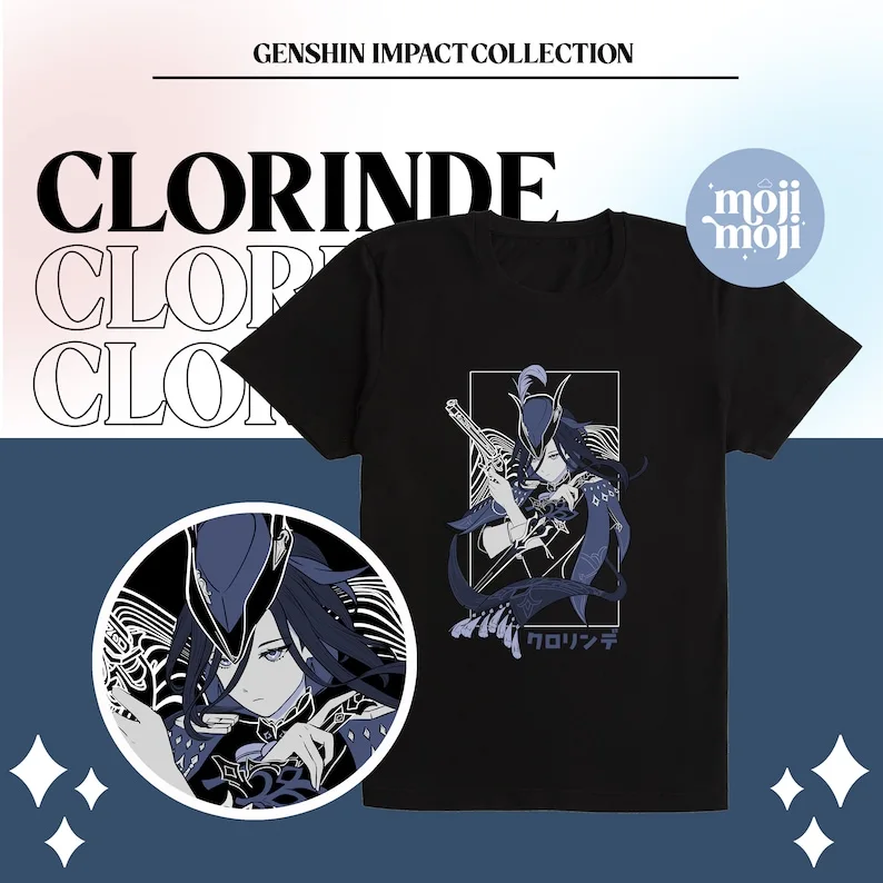 Genshin Impact CLORINDE Shirt, Genshin Clorinde T-shirt, Genshin Merch, Fontaine theme Merch, Gamer Shirt, Gifts for Gamers
Genshin Impact CLORINDE Shirt, Genshin Clorinde T-shirt, Genshin Merch, Fontaine theme Merch, Gamer Shirt, Gifts for Gamers