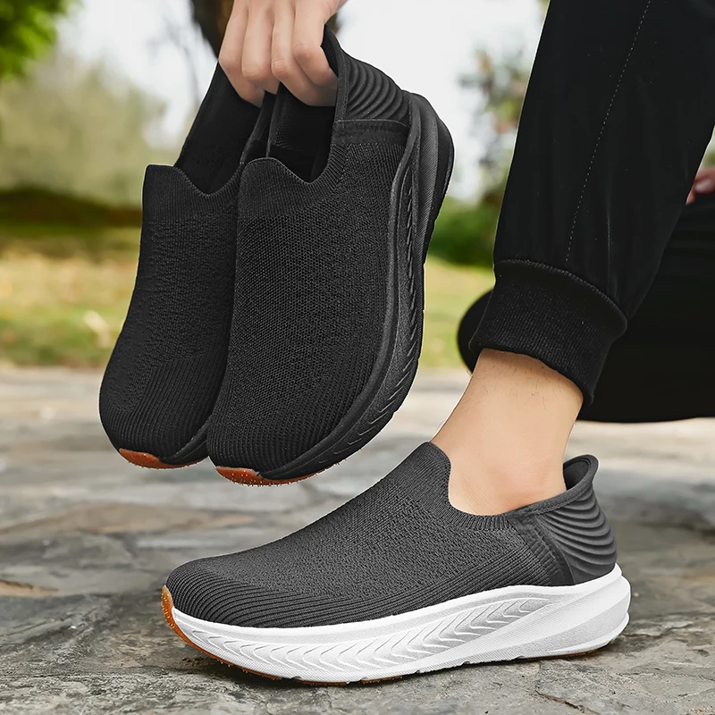 الانزلاق على الرجال أحذية مشي غير رسمية واسعة تو أحذية رياضية محبوك شبكة الجري أحذية رياضية موضة سميكة وحيد في الهواء الطلق أحذية للمشي الانزلاق على الرجال أحذية مشي غير رسمية واسعة تو أحذية رياضية محبوك شبكة الجري أحذية رياضية موضة سميكة وحيد في الهواء الطلق أحذية للمشي