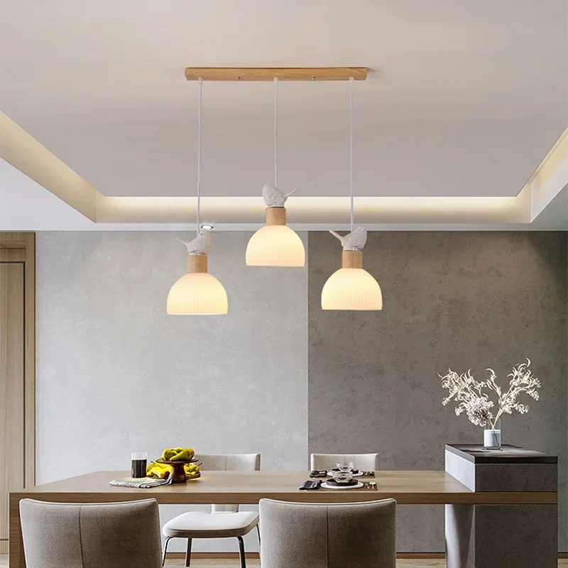 Nordic Bird LED Pendant Light Creative Wood Art Glass Ceiling Chandelier for Dining Room Kitchen Fixture Bedside Hanging Lamp
Nordic Bird LED Pendant Light Creative Wood Art Glass Ceiling Chandelier for Dining Room Kitchen Fixture Bedside Hanging Lamp