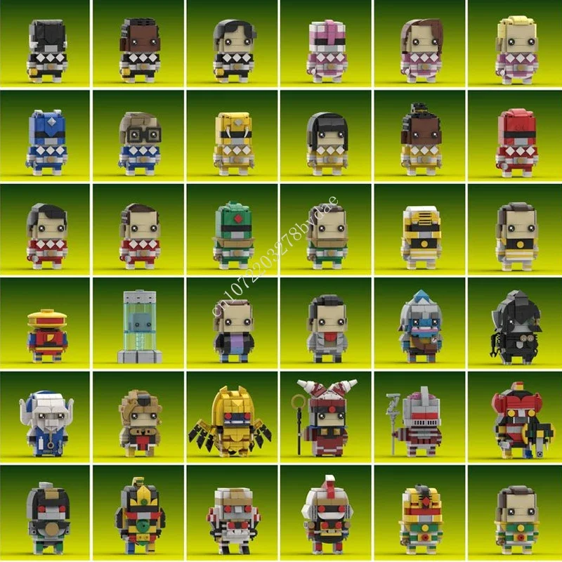 

Конструктор MOC классический из фильмов Power ranger Brickheadz, Коллекция строительных блоков, кирпичи, Мультяшные фигурки, игрушки для детей, рождественские подарки