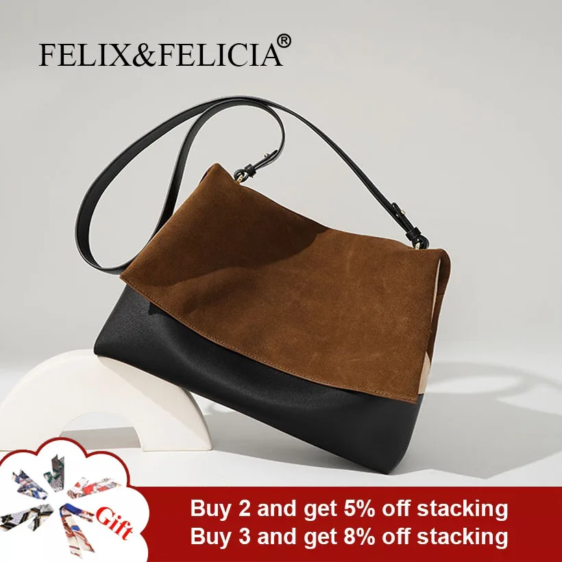 FELIX&FELICIA Vintage Suede Underarm Bag Women Daily Commuting Ladies Large Capacity Genuine Leather Tote Women's Shoulder Bag
FELIX&FELICIA Vintage Suede Underarm Bag Women Daily Commuting Ladies Large Capacity Genuine Leather Tote Women's Shoulder Bag