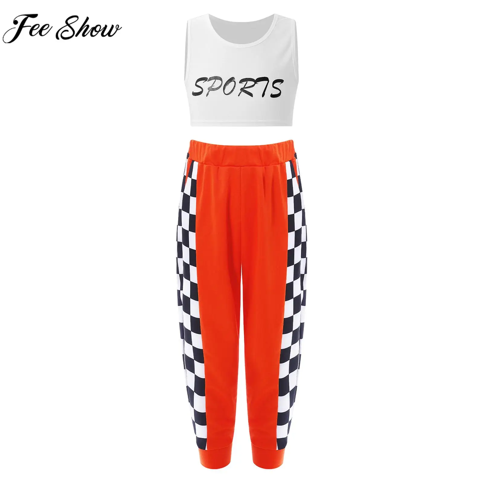 Children Girls Jazz Hip Hop Street Dance Costume Set Sleeveless Letter Print Crop Top with Plaid Pants Stage Performance Clothes
Children Girls Jazz Hip Hop Street Dance Costume Set Sleeveless Letter Print Crop Top with Plaid Pants Stage Performance Clothes