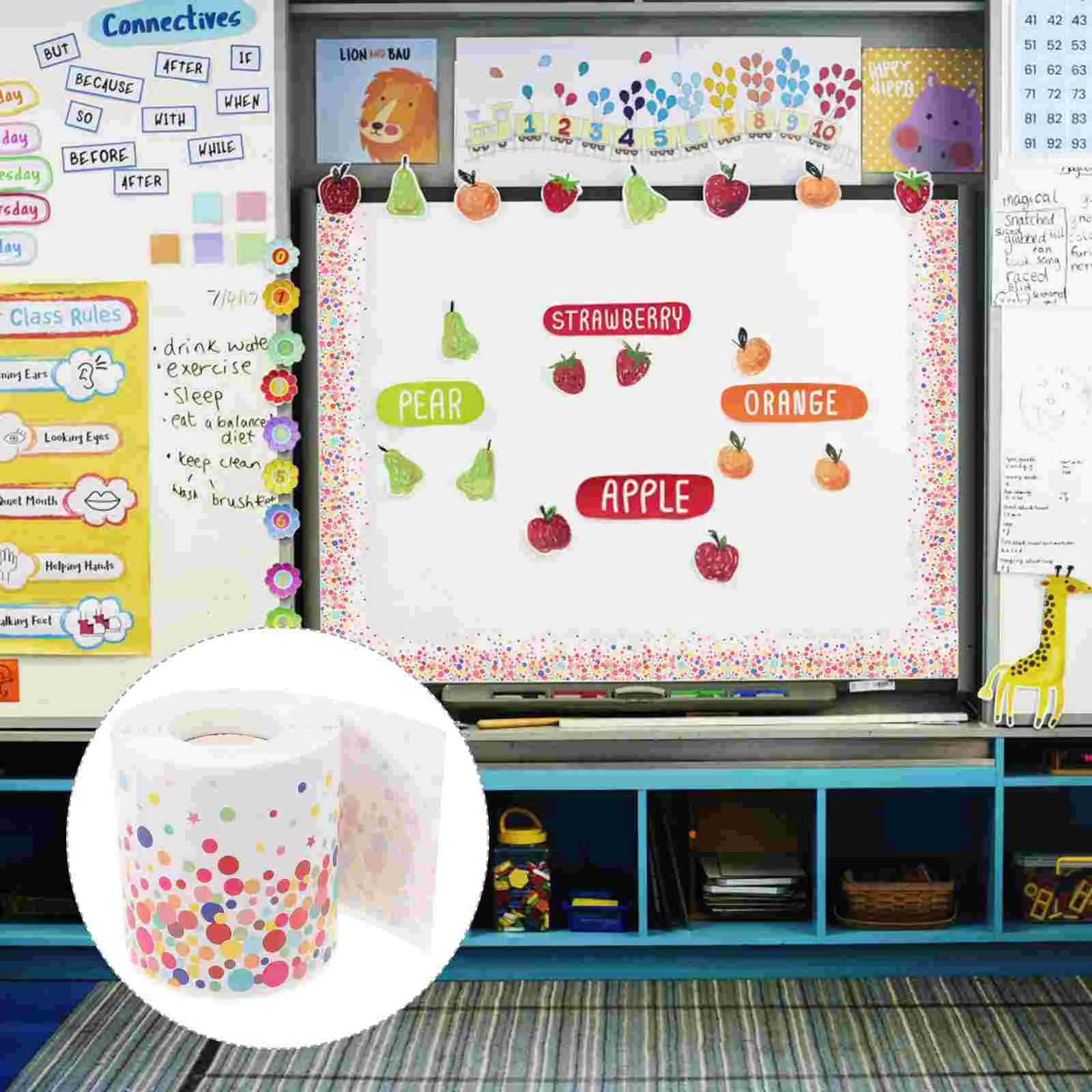 1 Roll Bulletin Wall Sticker Bulletin Board Trim Sticker Wave Round Dots Bulletin Border
1 Roll Bulletin Wall Sticker Bulletin Board Trim Sticker Wave Round Dots Bulletin Border