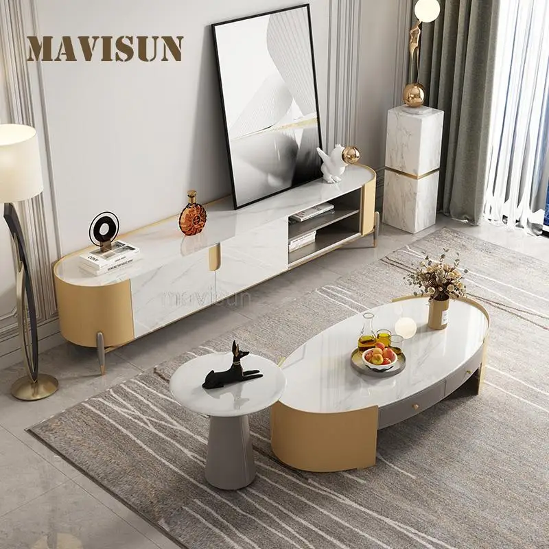 Luxury Living Room Furniture TV Cabinet A Set Of 2 Coffee Table Modern Minimalist Indoor Tea Table And TV Stand Combination
Luxury Living Room Furniture TV Cabinet A Set Of 2 Coffee Table Modern Minimalist Indoor Tea Table And TV Stand Combination
