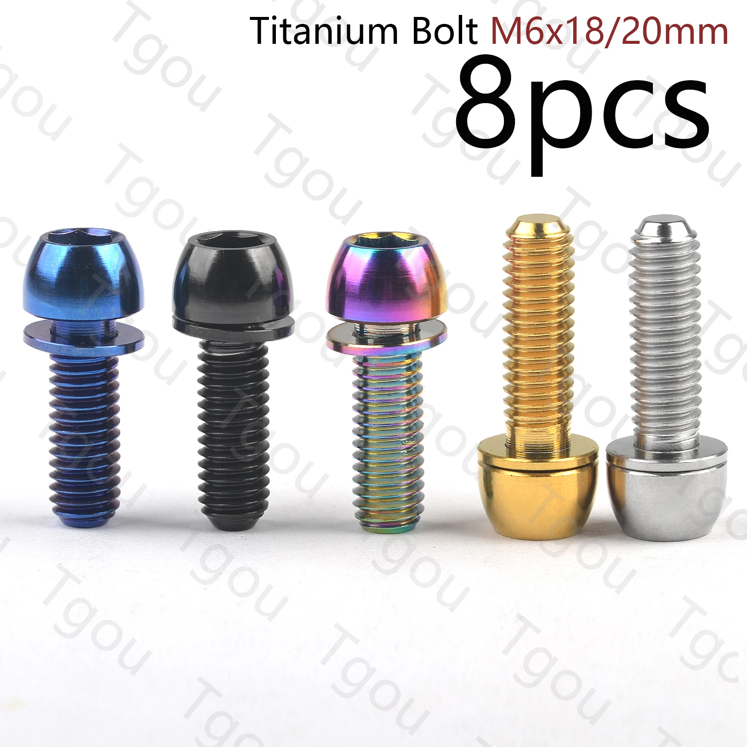 Tgou Titanium Bolt M6x18/20mm Inner Hexagon Screw with Washers for Bicycle Disc Brake Stem Clamp 8pcs
Tgou Titanium Bolt M6x18/20mm Inner Hexagon Screw with Washers for Bicycle Disc Brake Stem Clamp 8pcs