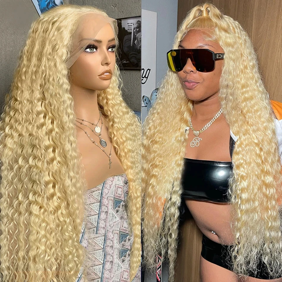 

30 32 Inch 613 Blonde Deep Wave 13x6 Lace Frontal Wig Brazilian Colored Glueless For Women 13x4 Curly Lace Front Human Hair Wigs