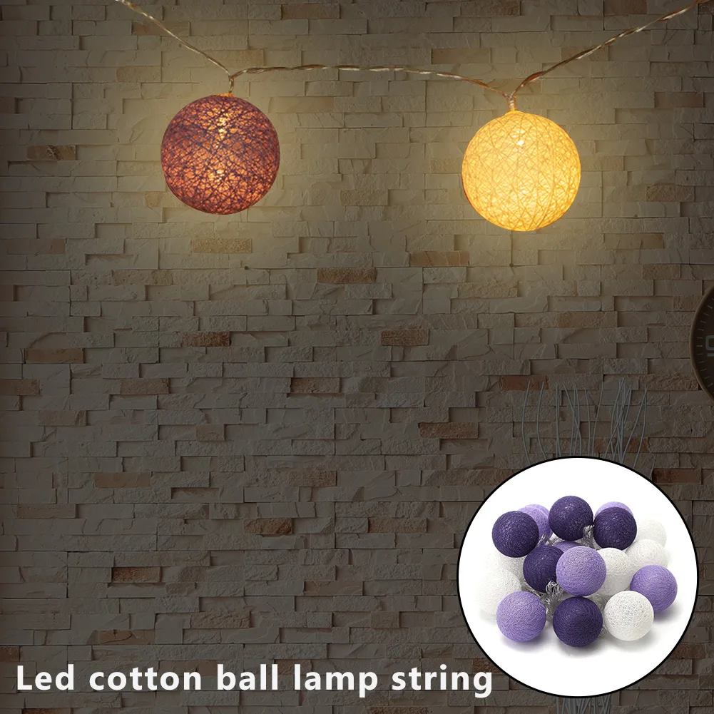 20 LED Cotton Ball Garland String Lights Christmas Fairy Lighting for Outdoor Indoor Holiday Wedding Xmas Party Supplies 20 LED Cotton Ball Garland String Lights Christmas Fairy Lighting for Outdoor Indoor Holiday Wedding Xmas Party Supplies