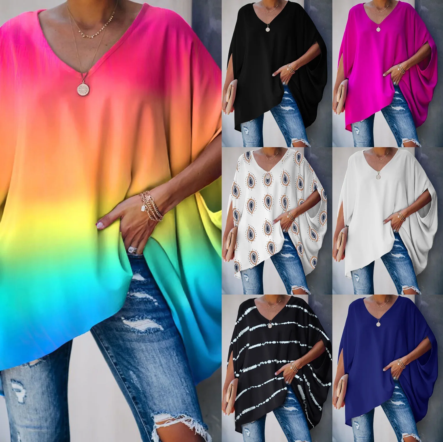 Casual Women's Blouses 2023 Autumn Tie Dye Printed Pullover Bat Sleeve T-Shirt Daily Blouse Pullover Tops for Women
Casual Women's Blouses 2023 Autumn Tie Dye Printed Pullover Bat Sleeve T-Shirt Daily Blouse Pullover Tops for Women