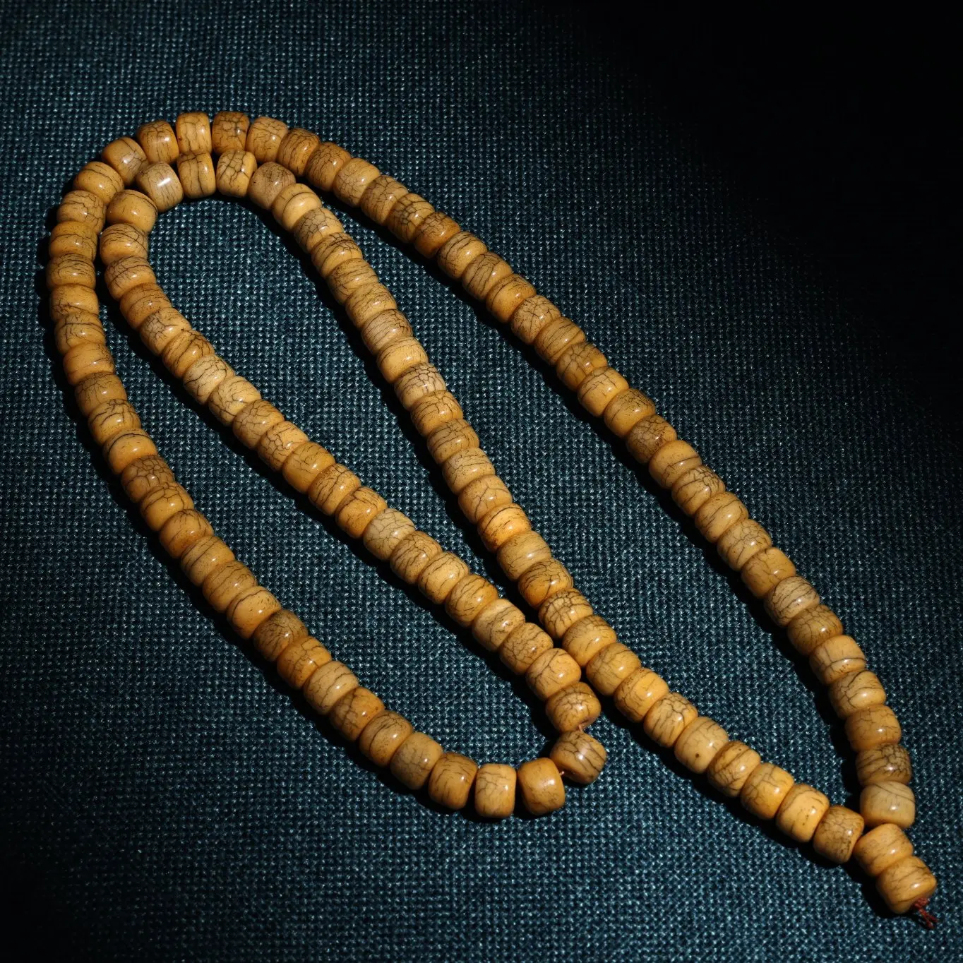 

20"Tibetan Temple Collection Old Natural Bone 108 Buddha Beads Necklace Pendant Amulet Kabala Bead Town house Exorcism