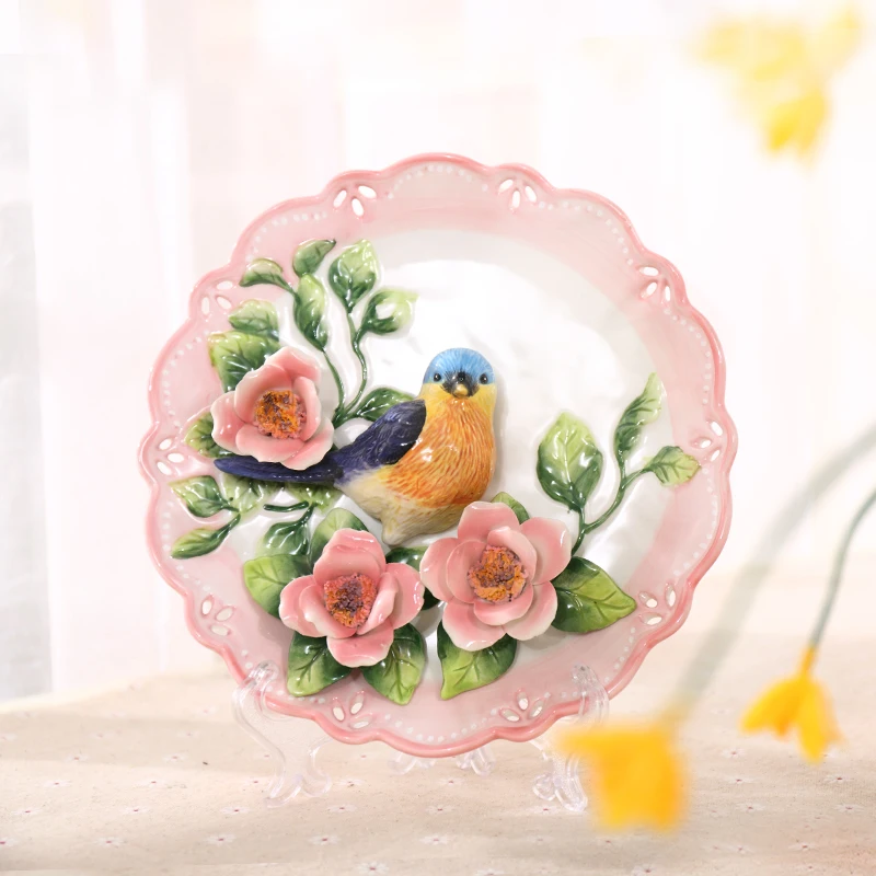 Chinese Flower and Bird Three-dimensional Ceramic Decoration Plate Wall Craft Hanging Plate Tabletop Decoration Home Accessories
Chinese Flower and Bird Three-dimensional Ceramic Decoration Plate Wall Craft Hanging Plate Tabletop Decoration Home Accessories