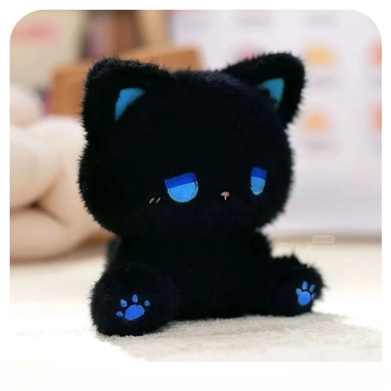 16cm Cute Silly Kitten Doll with High Appearance Plush Toy Cartoon Sitting Posture Doll Black Body with Different Color Eye Gift 16cm Cute Silly Kitten Doll with High Appearance Plush Toy Cartoon Sitting Posture Doll Black Body with Different Color Eye Gift