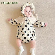 Newborn Baby Romper Soft Pure Cotton Breathable Absorb Sweat Polka Dot Print Triangle With Detachable Hat Jumpsuit Girl Clothes
Newborn Baby Romper Soft Pure Cotton Breathable Absorb Sweat Polka Dot Print Triangle With Detachable Hat Jumpsuit Girl Clothes