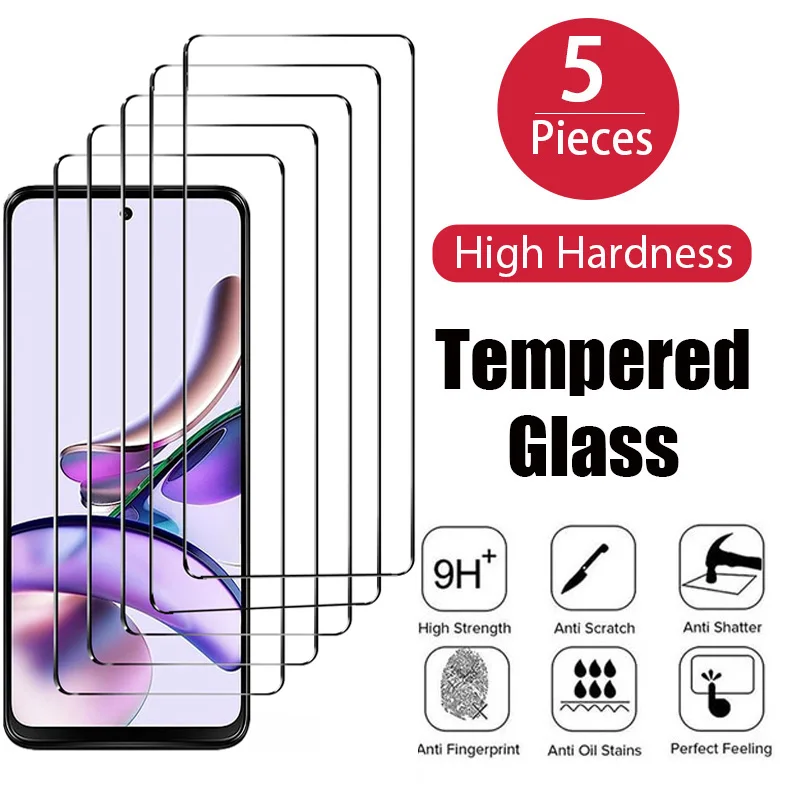 

5PCS Tempered Glass for Motorola Moto Edge 30 Neo 20 Pro G13 G23 G53 G73 G22 G32 G52 G72 G82 E13 E32 E22i Screen Protector Film