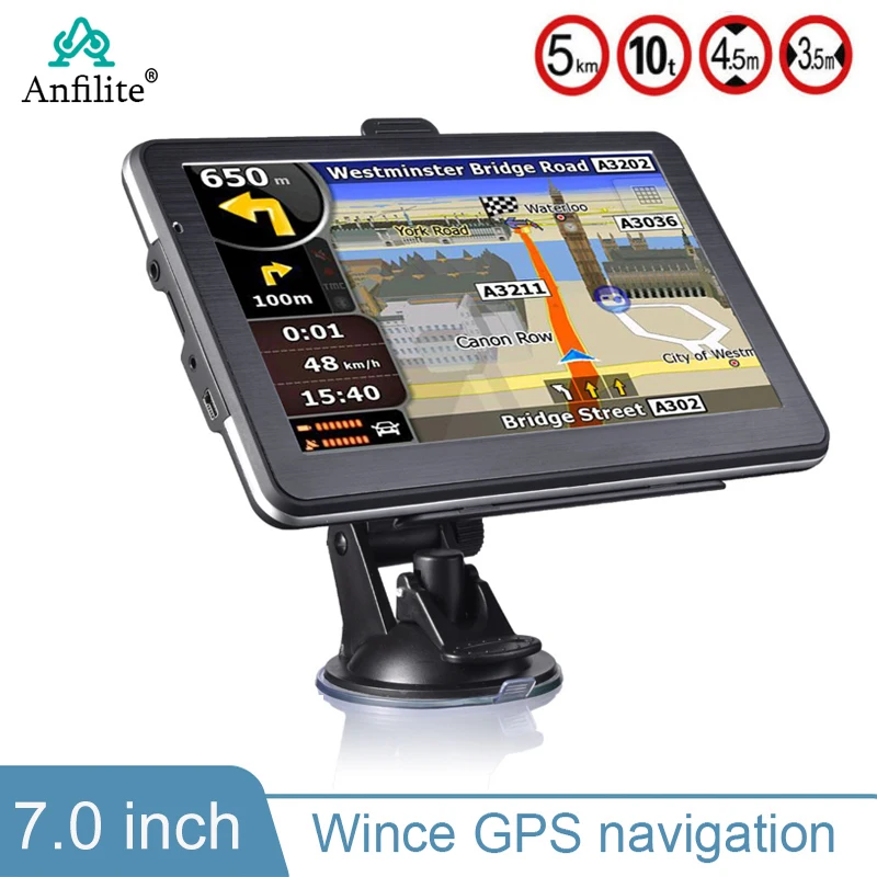 

7 inch truck GPS navigation 256M 8GB wince 6.0 navigator MTK GPS Navigation FM Free Offline Europe North America Map