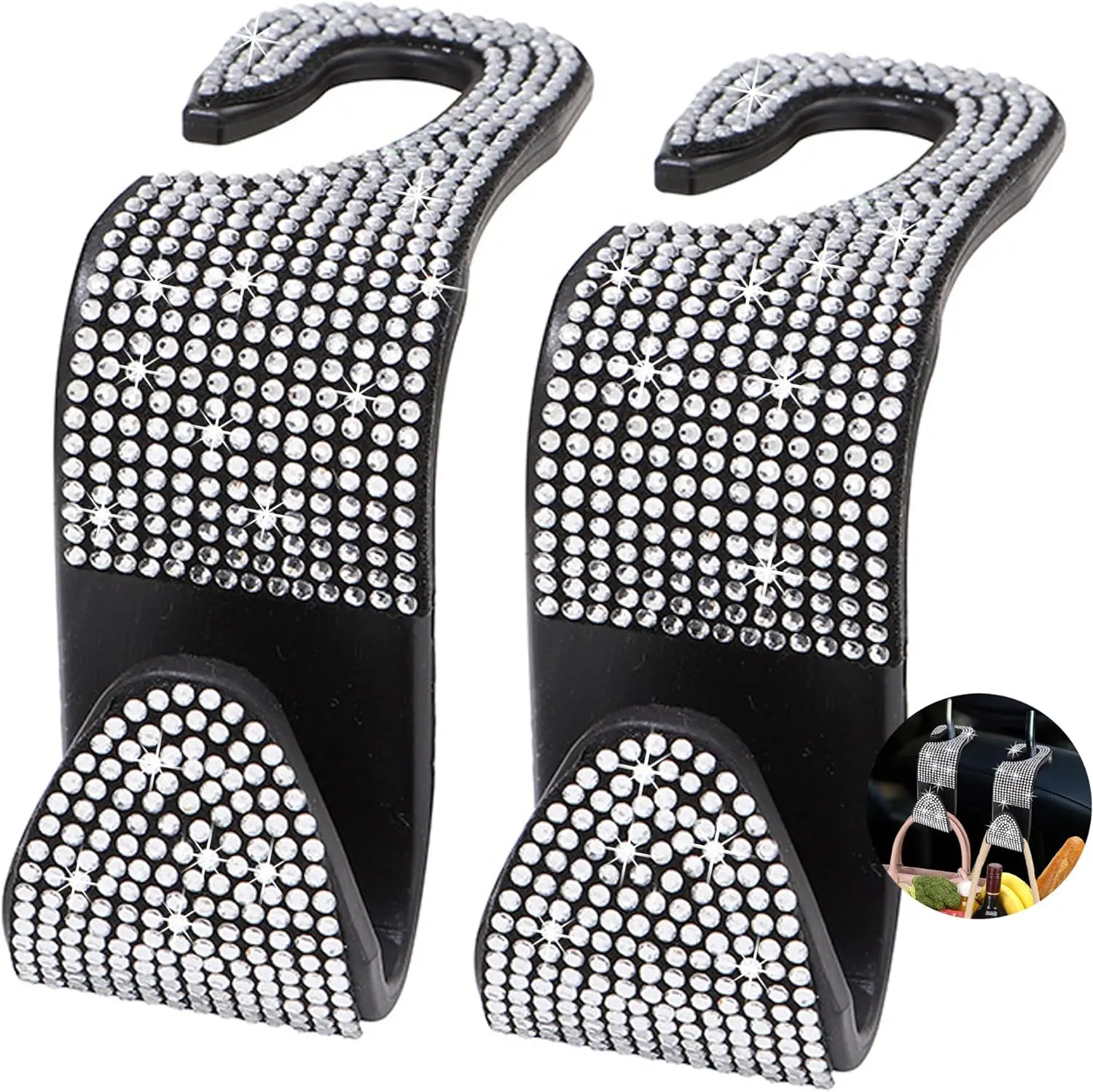 2Pcs Shiny Diamond Hanger Hook Car Seat Backrest Headrest Car Decorative Clothes Hanger Storage Manager Interior Accessories
2Pcs Shiny Diamond Hanger Hook Car Seat Backrest Headrest Car Decorative Clothes Hanger Storage Manager Interior Accessories