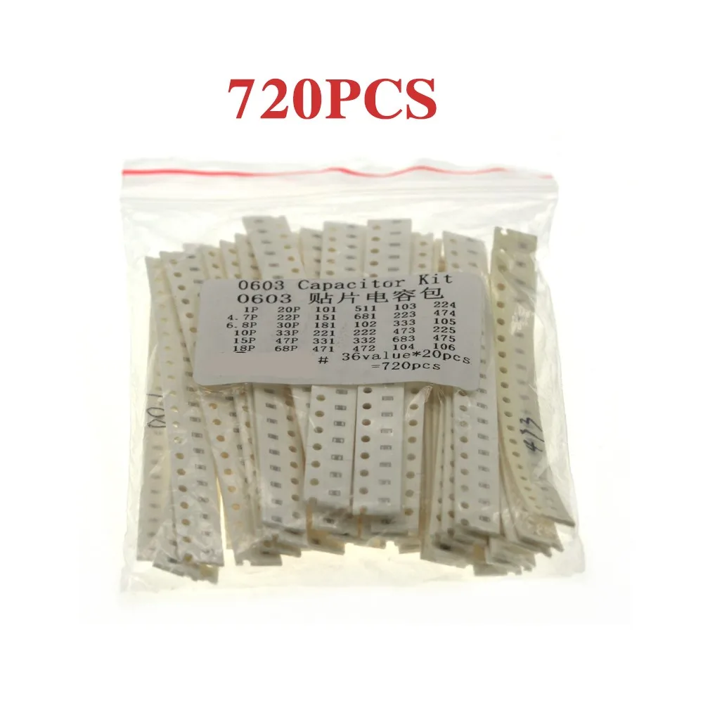 Electronic Capacitor Capacitor Pack For Capacitor Kit Assorted Kit 0603 0805 1206 720PCS Capacitor General Purpose
Electronic Capacitor Capacitor Pack For Capacitor Kit Assorted Kit 0603 0805 1206 720PCS Capacitor General Purpose