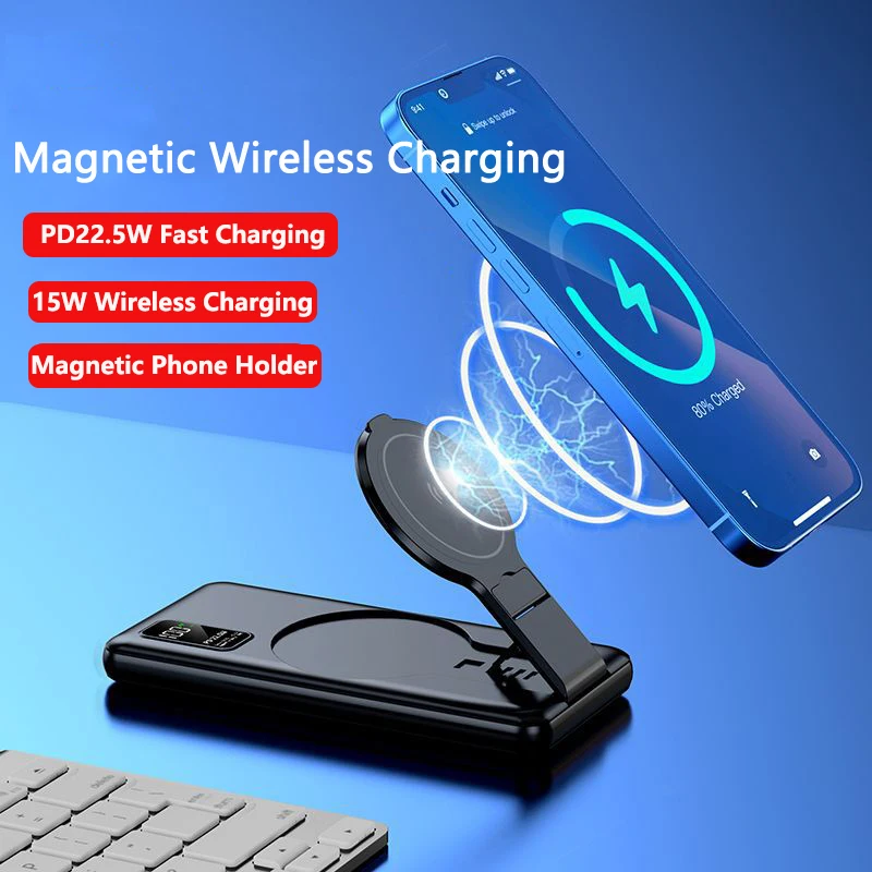 10000mAh Magnetic Qi Wireless Charger Power Bank Phone Holder PD22.5W Fast Charging for iPhone 14 13 12 Samsung Xiaomi Powerbank
10000mAh Magnetic Qi Wireless Charger Power Bank Phone Holder PD22.5W Fast Charging for iPhone 14 13 12 Samsung Xiaomi Powerbank