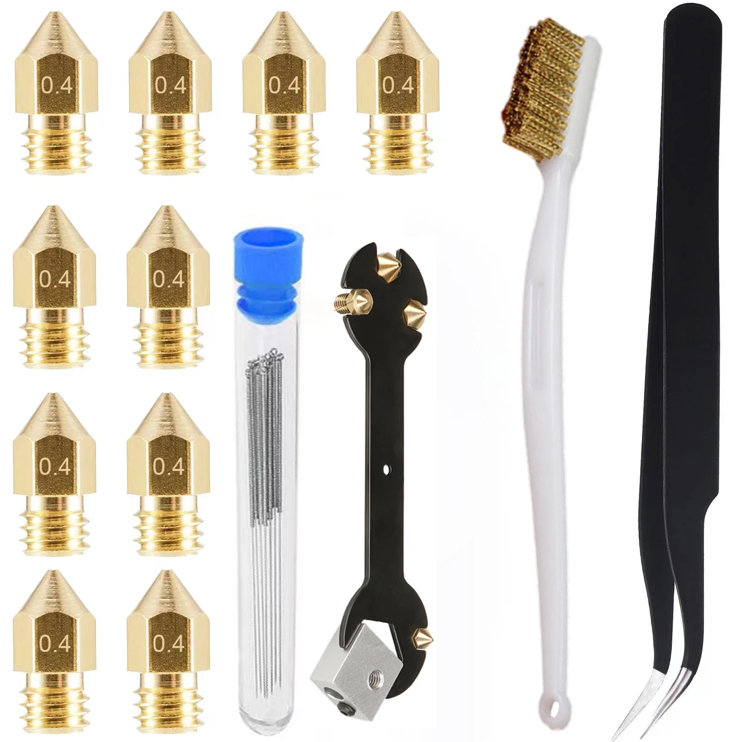 3D Printer Parts Nozzle Cleaning Tools Cleaning Needles 5 In 1 Nozzle Wrench Bend Head Tweezer Brass Cleaning Brush
3D Printer Parts Nozzle Cleaning Tools Cleaning Needles 5 In 1 Nozzle Wrench Bend Head Tweezer Brass Cleaning Brush