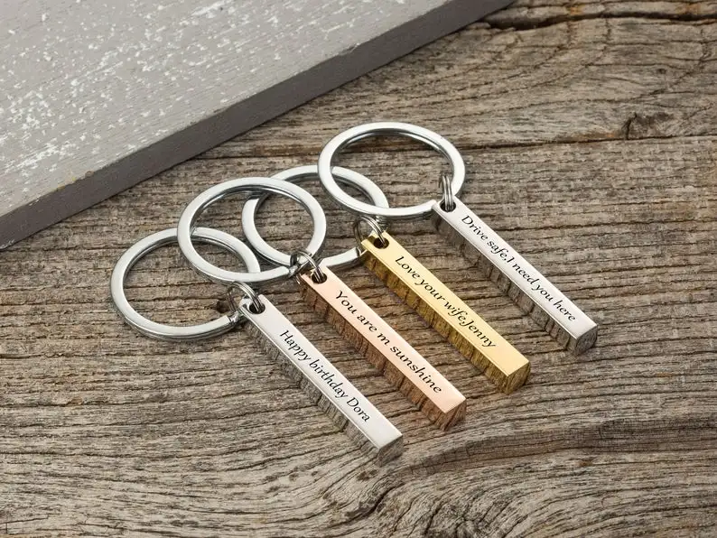 Custom 3D Bar Keychain Stainless Steel Four Side Coordinates Keyring Personalized Engraved Key Chains Women Men Gift
Custom 3D Bar Keychain Stainless Steel Four Side Coordinates Keyring Personalized Engraved Key Chains Women Men Gift