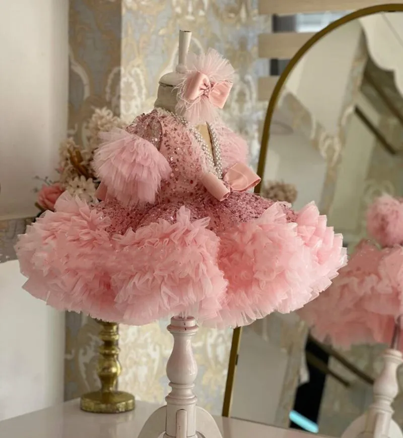 Baby Girls Pink Tulle Bead Princess Dress Elegant Party 1 2 4 8 Years Birthday Gown Bridesmaid Dresses Kid Cloth Toddler Gift
Baby Girls Pink Tulle Bead Princess Dress Elegant Party 1 2 4 8 Years Birthday Gown Bridesmaid Dresses Kid Cloth Toddler Gift