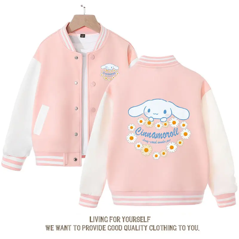 Cinnamoroll Jacket Girls Sanrio Kawaii Anime Children Loose Sports Clothes Autumn Cartoon Baseball Uniform Festival Gifts Toys
Cinnamoroll Jacket Girls Sanrio Kawaii Anime Children Loose Sports Clothes Autumn Cartoon Baseball Uniform Festival Gifts Toys