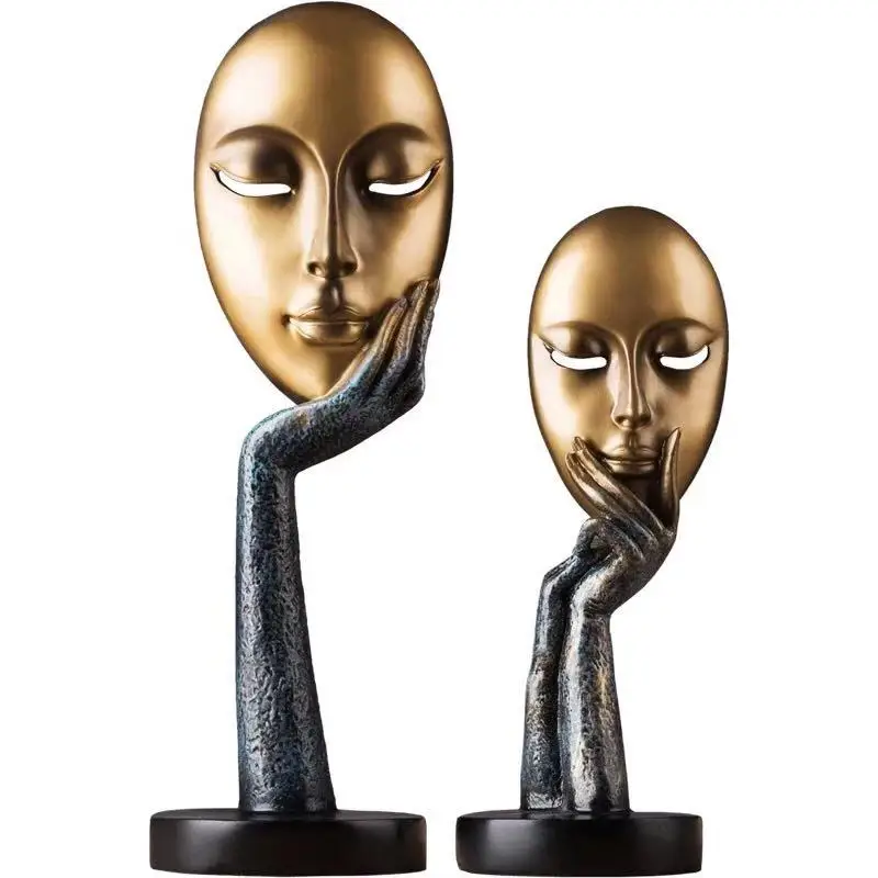 European Resin Mask Human Face Crafts Ornaments Living Room Decorations Pop Figure Gold Decor Home Decoration Accessories Modern
European Resin Mask Human Face Crafts Ornaments Living Room Decorations Pop Figure Gold Decor Home Decoration Accessories Modern