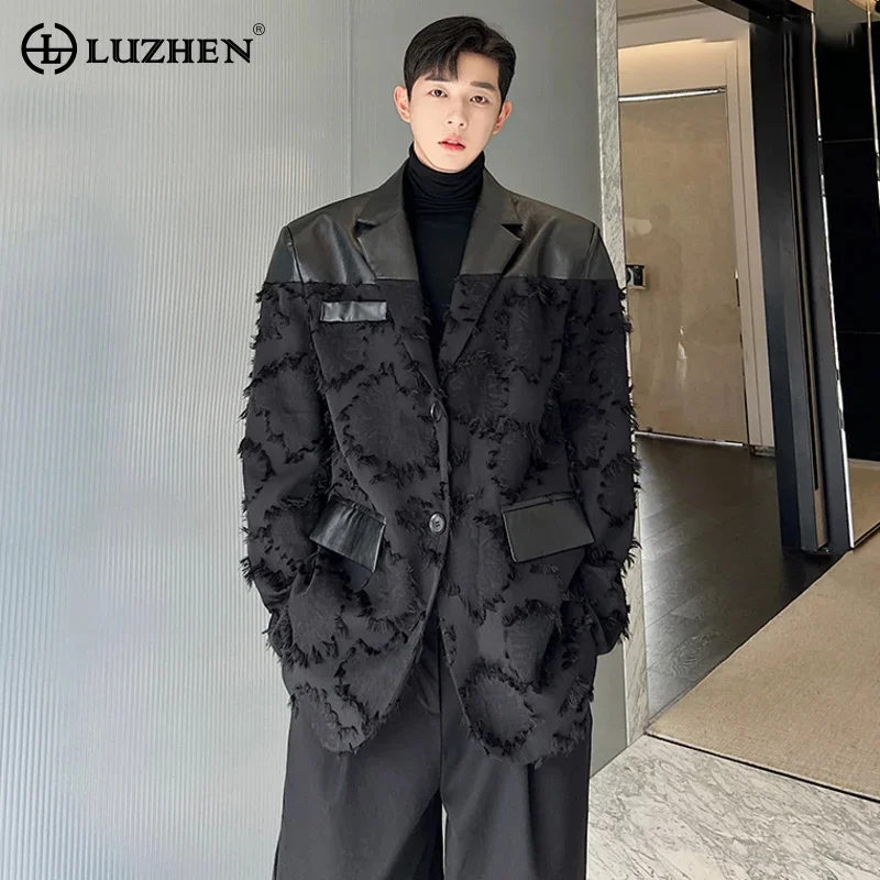 LUZHEN 2024 Fashion Korean Elegant Rough Edge Splicing Leather Design Casual Blazer Jackets Men High Quality Trendy Coat 4b82e6
LUZHEN 2024 Fashion Korean Elegant Rough Edge Splicing Leather Design Casual Blazer Jackets Men High Quality Trendy Coat 4b82e6